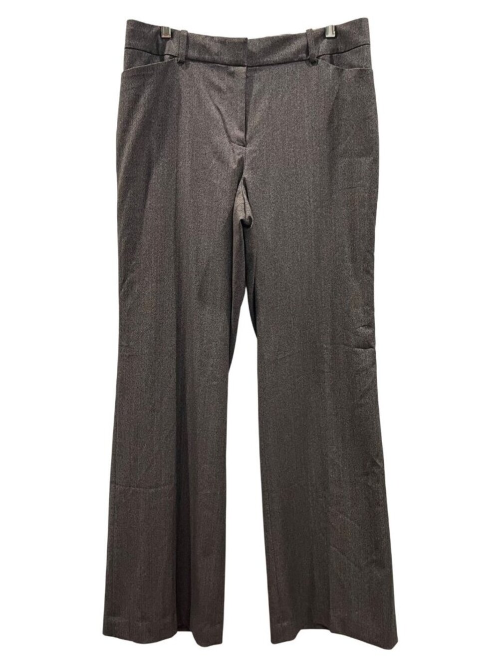 Ann Taylor Curvy Fit Wool Blend Trouser Leg Pants 12 Brown Career Old Money New